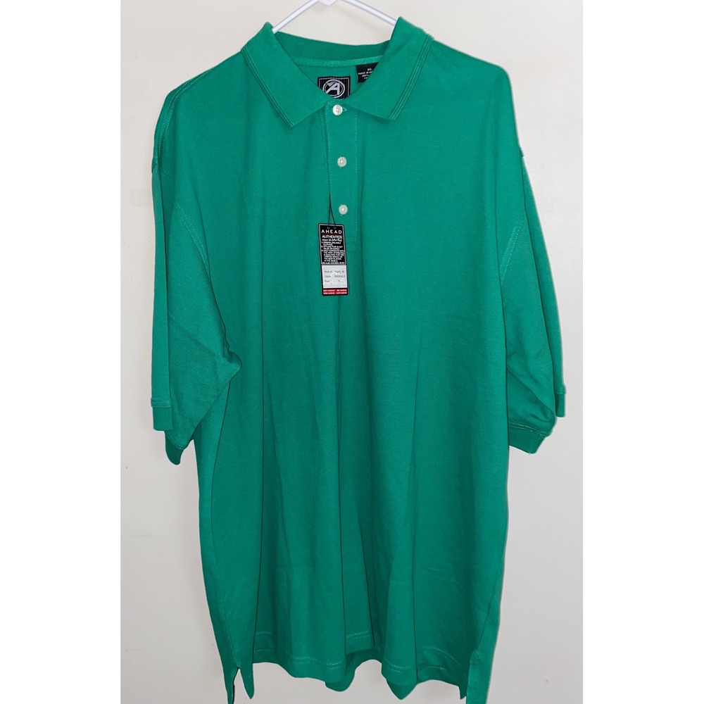 Ahead Golf Polo Mens XL Emerald Green Pique Cotton‎ Short Sleeve Top Shirt